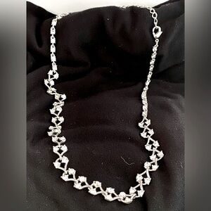 Sterling silver and rhinestone necklace.